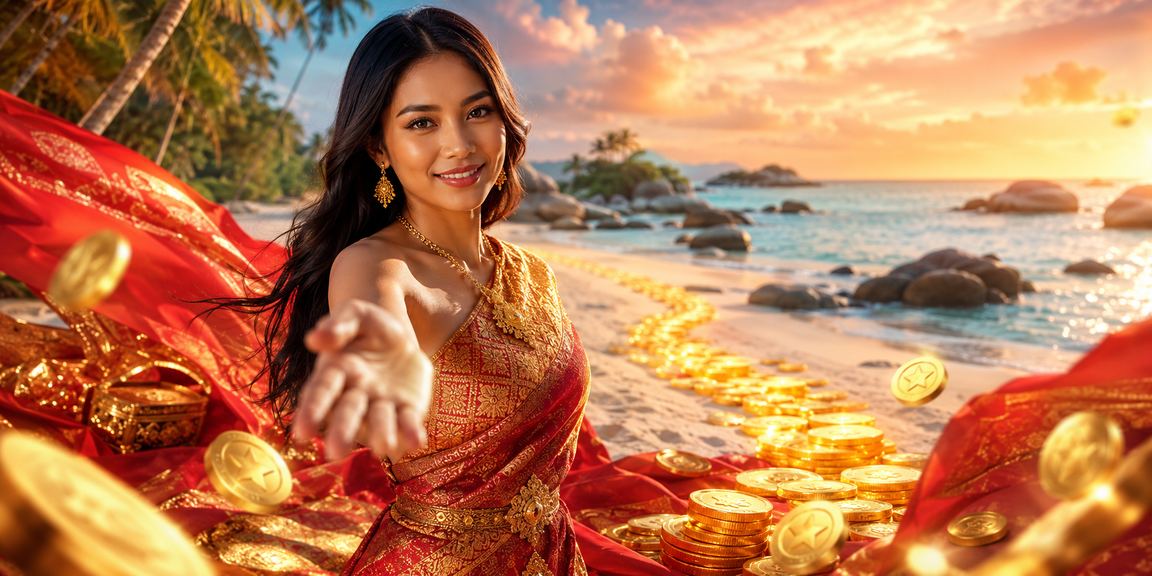 Pemain muda menikmati akses platform casino di tepi pantai menggunakan ponsel