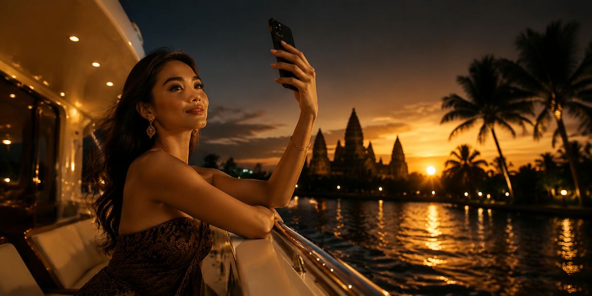 Perempuan Vietnam menggunakan smartphone untuk bermain di platform mobile casino online