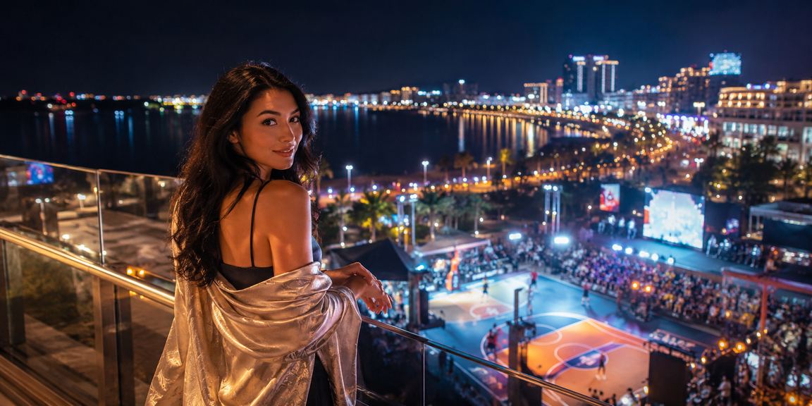 Model Vietnam memegang ponsel untuk melihat taruhan bola basket secara online